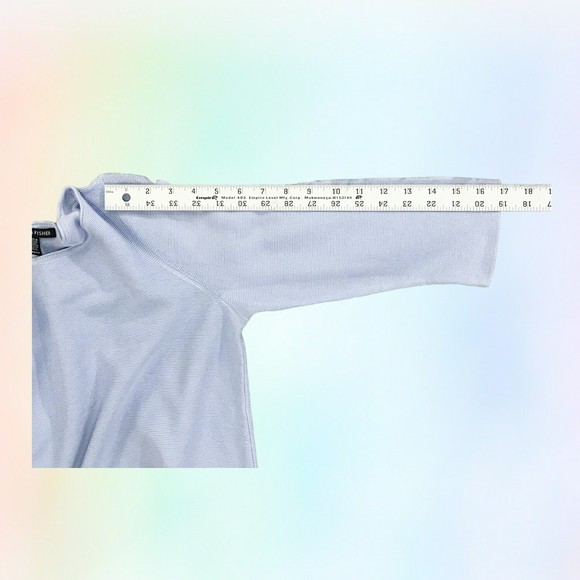 Eileen Fisher Sweater XS Organic Cotton Knit Pullover 3/4 Sleeve Periwinkle - Picture 8 of 8